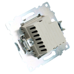 Розетка 2-местная USB + type C (механизм)), STEKKER GLS10-7116-03 , 250B, 3А, max 20W, серия Катрин, серебро 50054