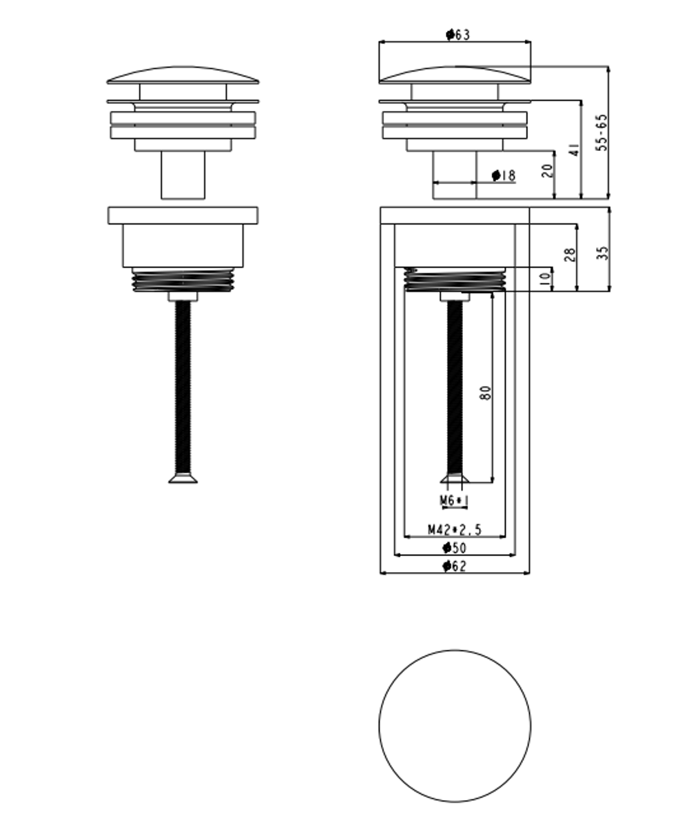 Донный клапан Grocenberg GB106 Золото