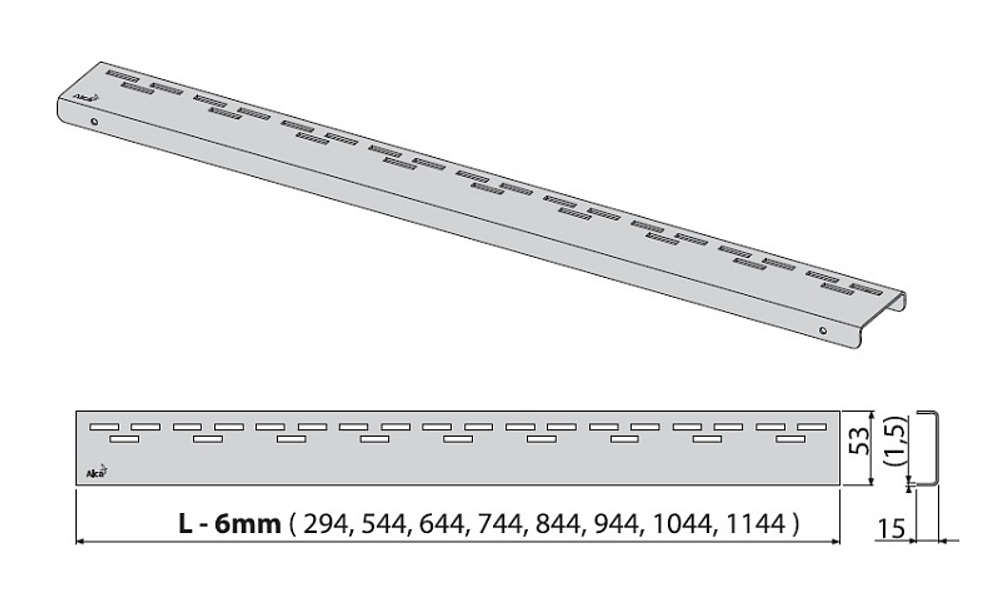 Решетка для душевого лотка Alcadrain хром матовый (HOPE-750M)