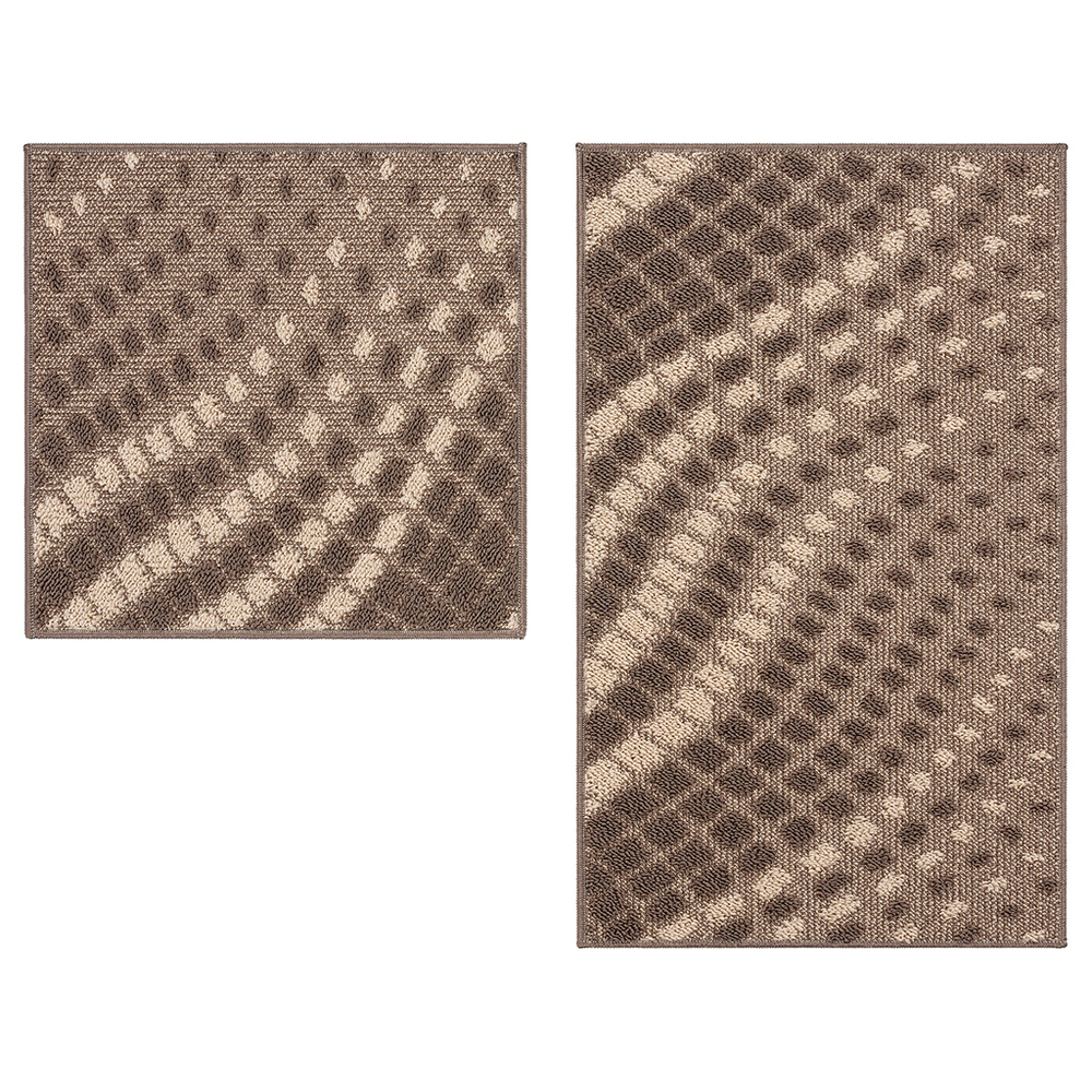 Набор ковриков д/ванной Shahintex LOOP ITALIANO  50*80+50*50 "волна" кофе с молоком