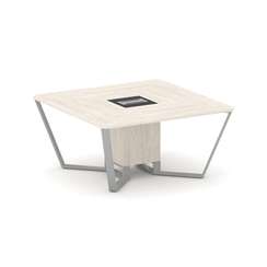 Steel Meet Стол переговорный квадратный KMK-PR.B.SP-08 Денвер Светлый/Графит Глянец/Металл Серый 160