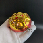 Ёлочная игрушка "Солнце", Медальон с лицом двусторонний, ясно солнышко, стекло, подвесная, винтаж СССР 1960-1980 гг