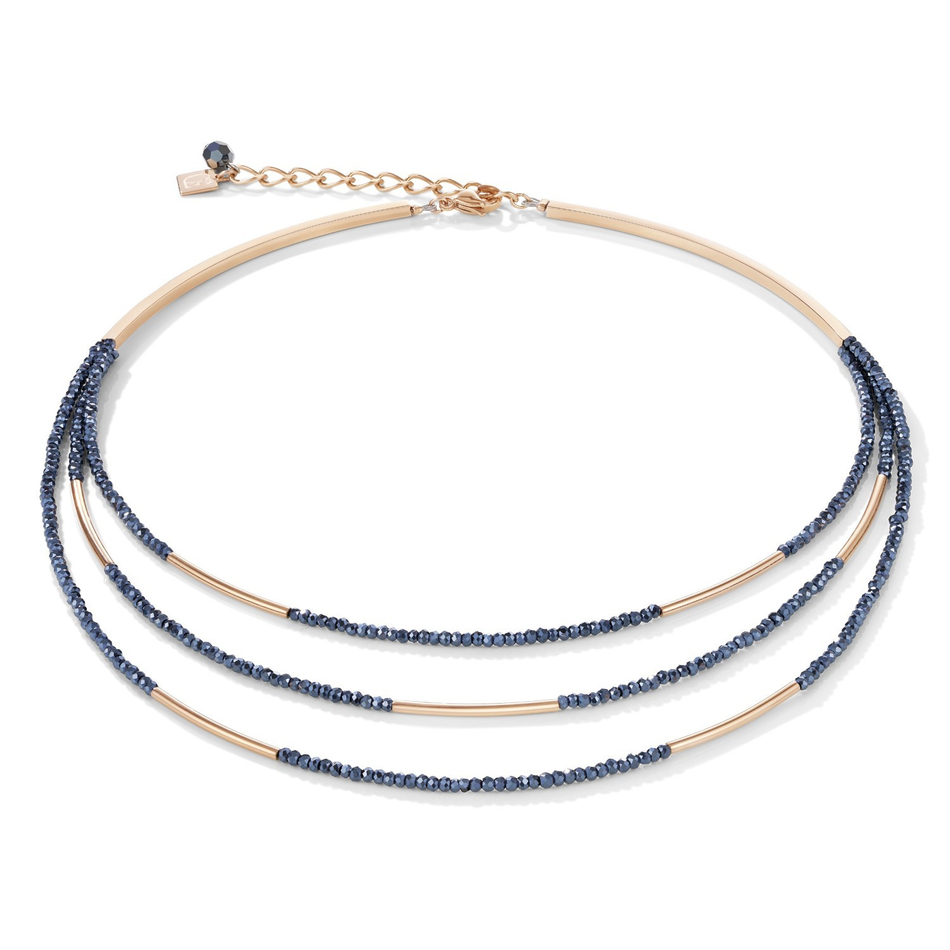 Колье Coeur de Lion Anthracite 4960/10-1223 цвет золотой, синий
