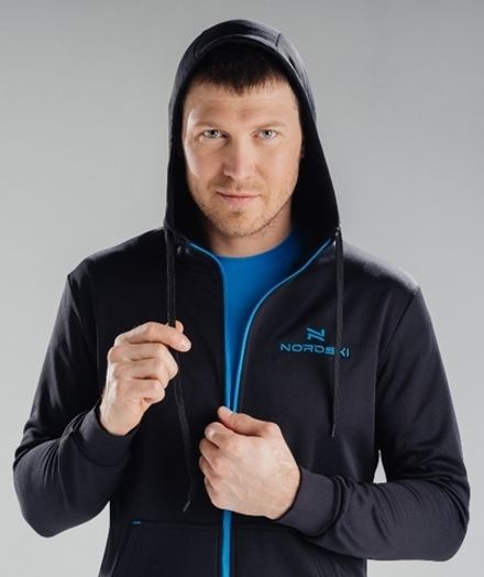 Толстовка Nordski Hood Black/Blue мужская