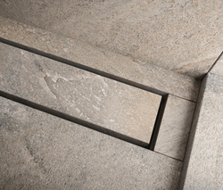 Дренажный канал 80 см TECE TECEdrainline прямой,  для укладки натурального камня, с решеткой, серебристый металлик 650800