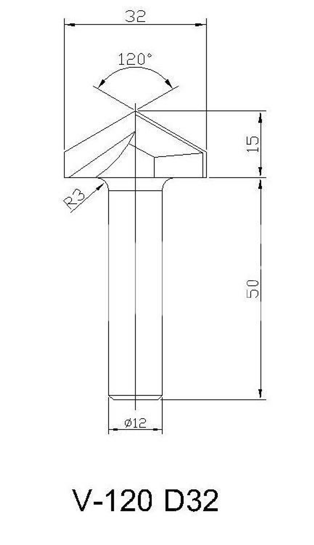PCD фреза D.32x15x65 S.12
