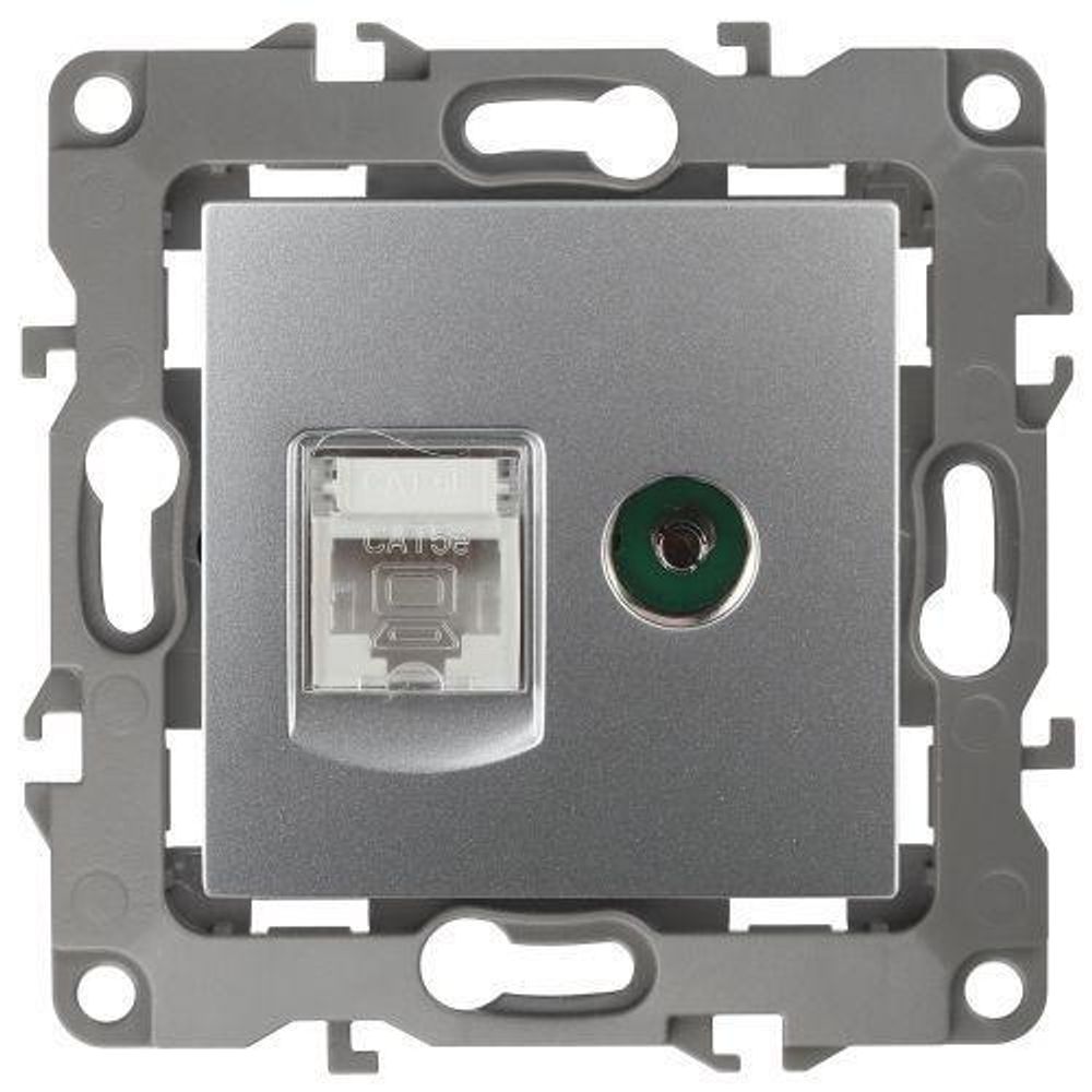 Розетка компьютерная + телевизионная Эра12 12-3110-03 RJ45 + TV IP20 алюм. Эра Б0027443 Розетка компьютерная + телевизионная Эра12 12-3110-03 RJ45 + TV IP20 алюм. Эра Б0027443