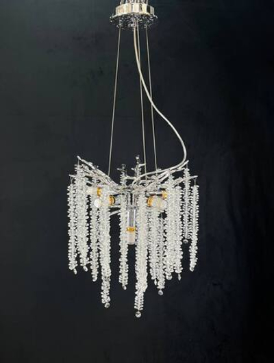 Люстра подвесная Lanbos, 6 ламп Е14, мощность до 240 Вт, до 15 кв м, хром