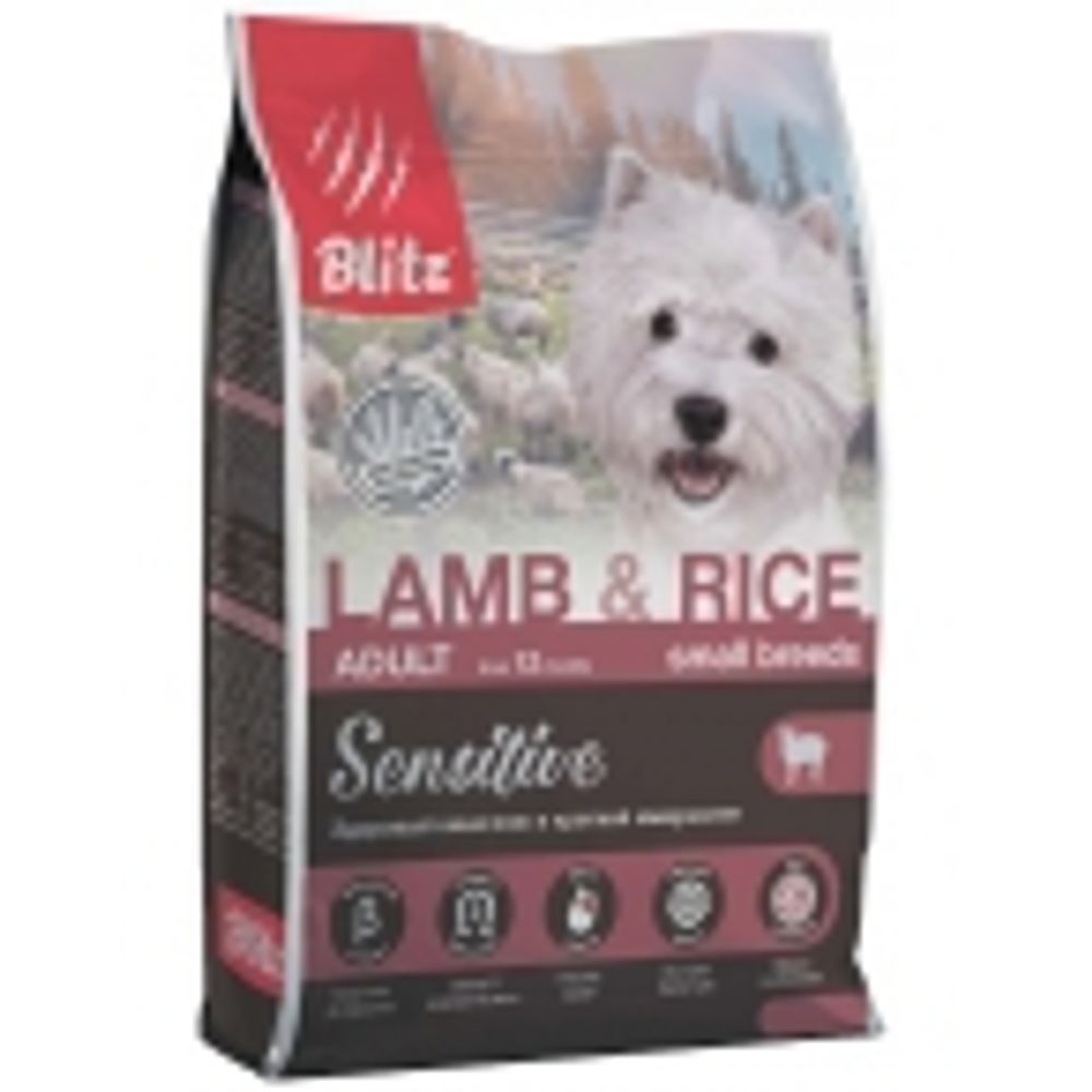 Blitz 1,8кг Sensitive Small Breed Lamb&amp;Rice Сухой корм для собак малых пород Ягненок и рис