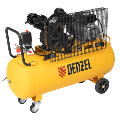 Компрессор поршневой ременной BCV2200/100. ременный привод. 2.2 кВт. 100 литров. 370 л/мин Denzel