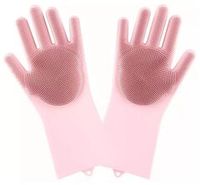 Силиконовые перчатки для уборки Xiaomi Silicone Cleaning Glove Pink (HH674)