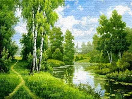 Гобеленовая картина "D. ТРОПИНКА" в багетной раме, Россия.