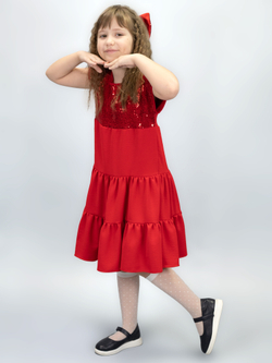 Платье нарядное для девочки с пайетками