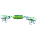 Игрушка для собак "Регби синтетическая резина с канатом 25 см с ароматом мяты", зеленый