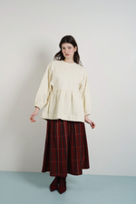 Юбка-колокол, красная клетка