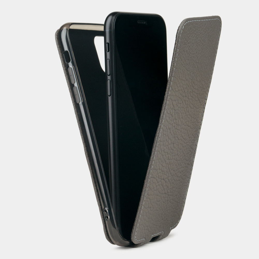 Чехол для iPhone 11 Pro из натуральной кожи теленка, серого цвета