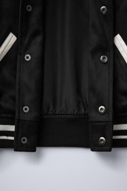 ZARA БОМБЕР ИЗ ИСКУССТВЕННОЙ ЗАМШИ, ЧЕРНЫЙ