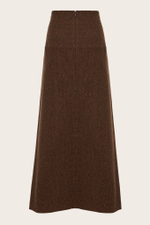 Коричневая шерстяная юбка-макси