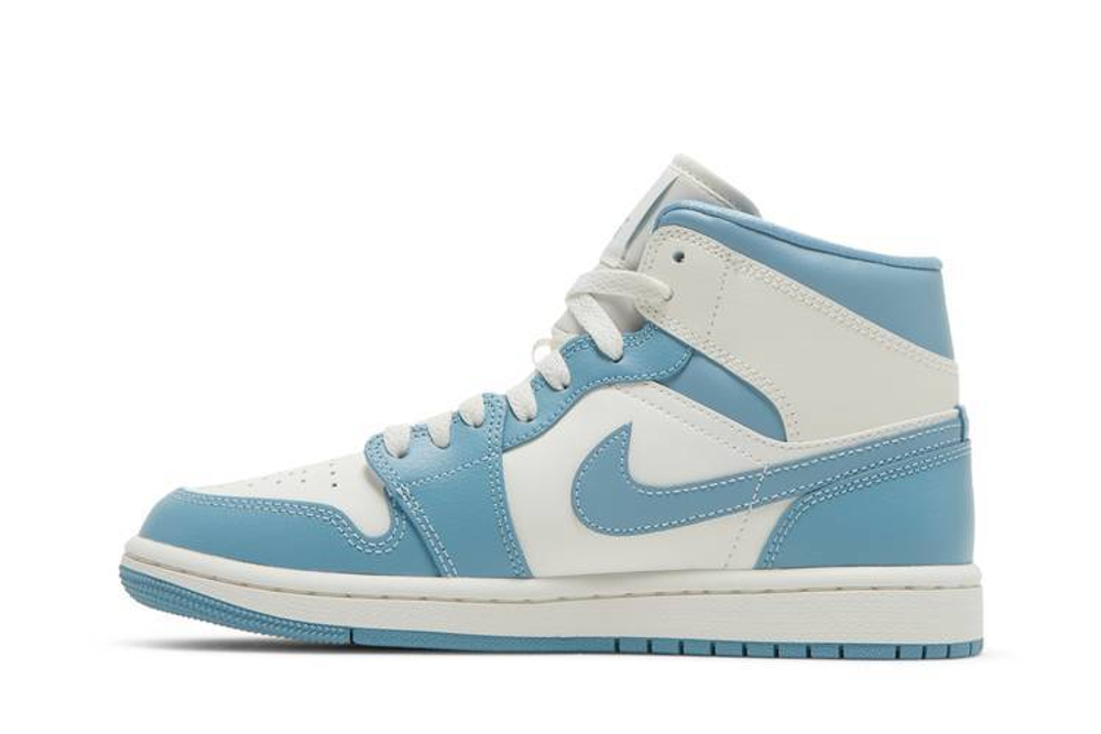Кроссовки Air Jordan 1 Mid "University Blue" (Женская размерная сетка)