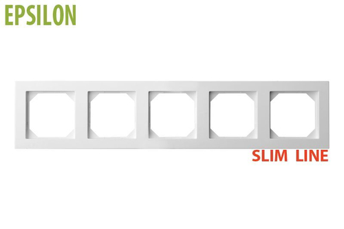Рамка Пятиместная Белая SLIM (Универсальный Монтаж) LIREGUS EPSILON