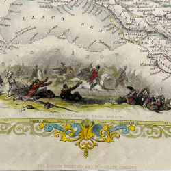 Рапкин Дж. Карта западной части России в Европе. Акварель, гравюра на стали. 1851