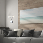 Настенный светильник 2x40Вт Е14, металл/стекло, хром, плафон прозрачный