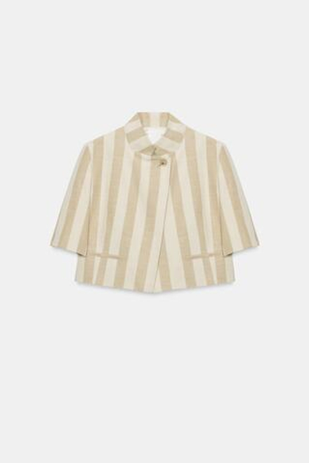 ZARA УКОРОЧЕННЫЙ БЛЕЙЗЕР С КОРОТКИМИ РУКАВАМИ — ZW COLLECTION, ЭКРЮ/БЕЖЕВЫЙ