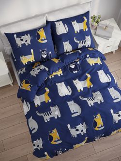 Наволочка комплект 2шт бязь Сказка "Котятки" 70x70 см на молнии