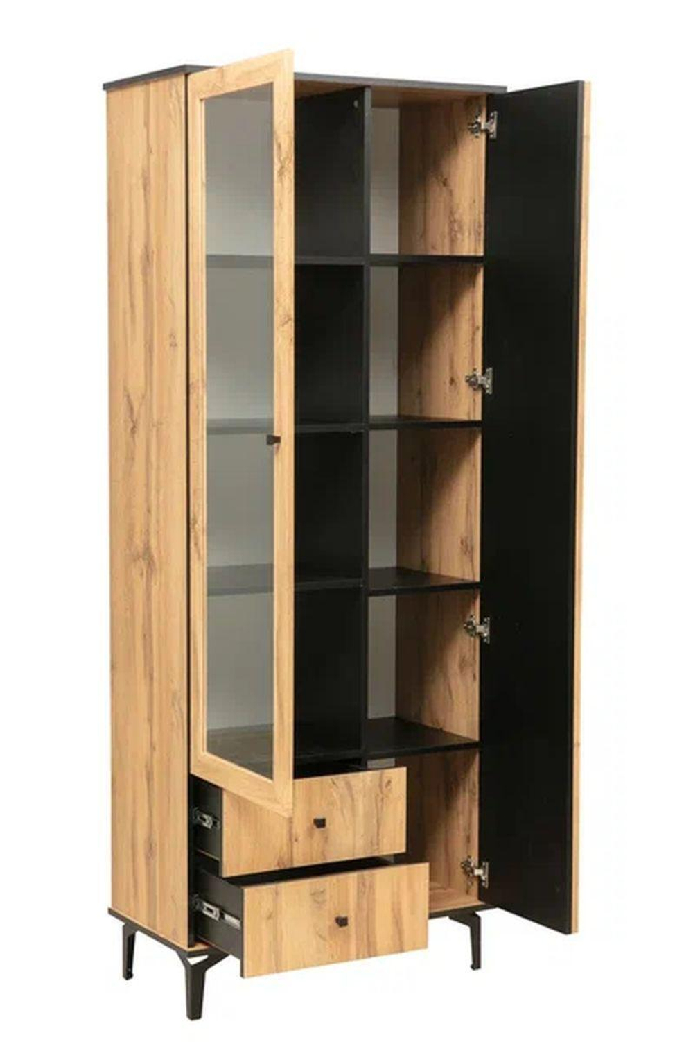 Шкаф комбинированный Либерти 51.02 (опора h150) Дуб вотан/Черный