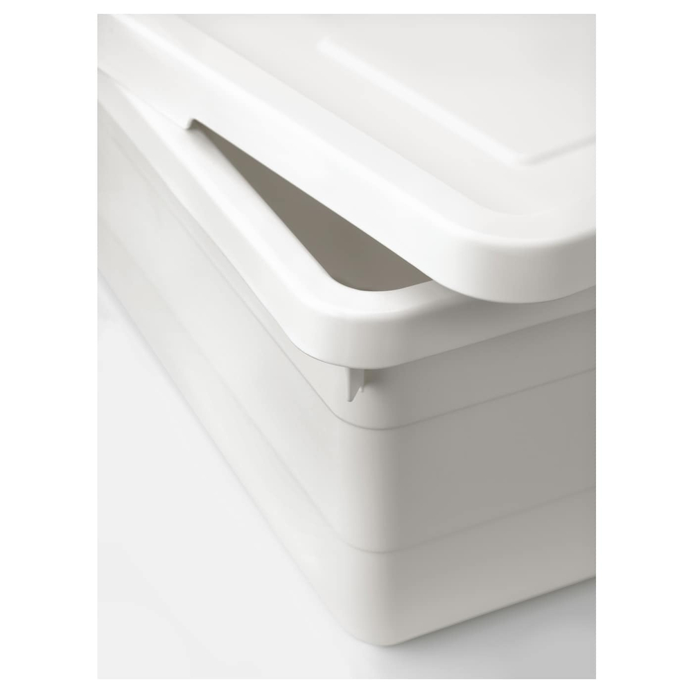 IKEA SOCKERBIT  (ИКЕА СОСКЕРБИТ)  -  Контейнер с крышкой, белый, 38x25x15 см