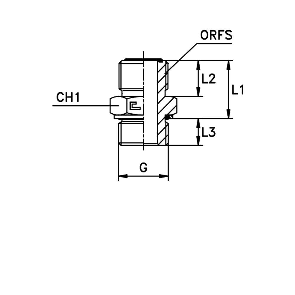 Штуцер FH D25 ORFS 1.7/16 - BSP 1