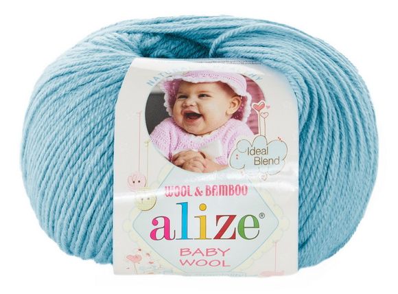 Пряжа Baby wool ( Alize) 128 бирюзовый, фото