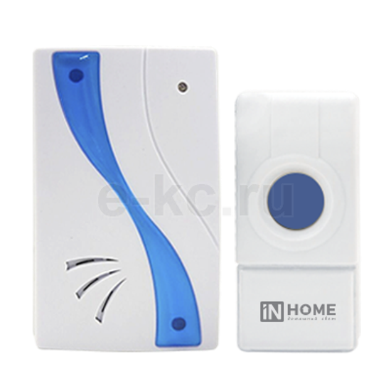Звонок беспроводной 3Б-8 32 мел 120 м с кнопкой IP44 IN HOME
