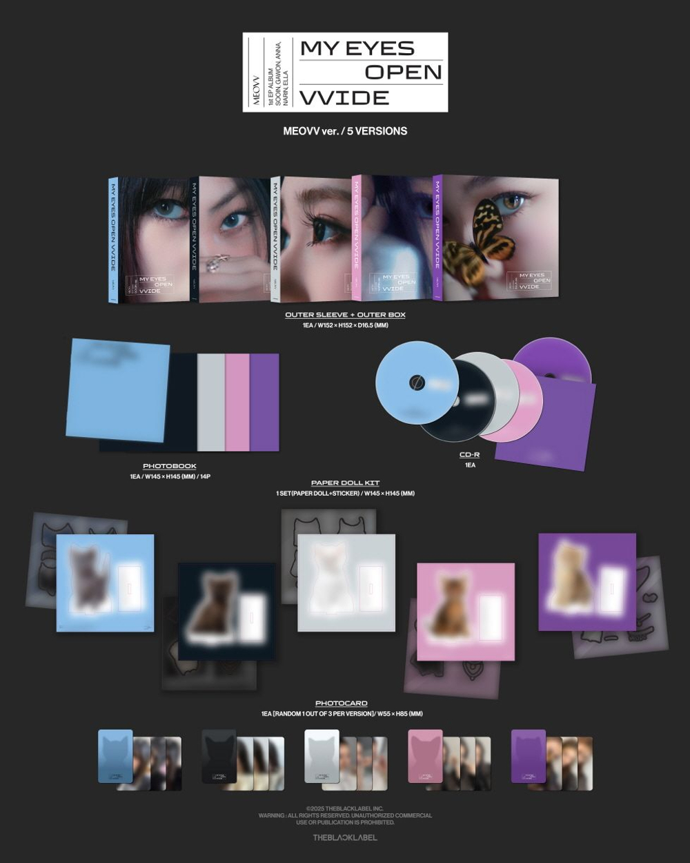 Альбом MEOVV - MY EYES OPEN VVIDE 1st EP Album MEOVV 5 Version SET
