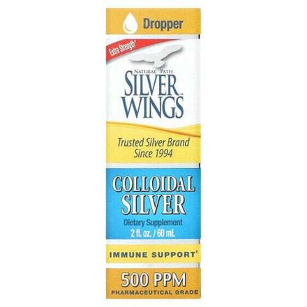 Минералы и микроэлементы Natural Path Silver Wings, Коллоидное серебро, 500 ч/млн, 60 мл (2 жидких унции)