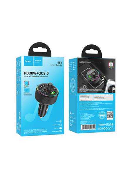 FM модулятор HOCO E82 Guerrero PD30W+QC3.0 car BT FM transmitter
