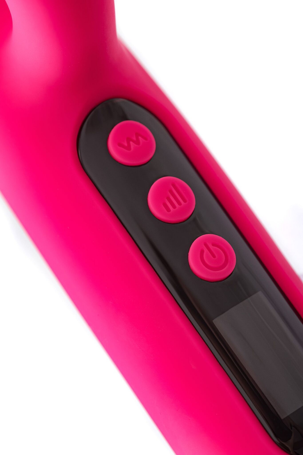 Ярко-розовый вибратор с клиторальной стимуляцией Rablock - 23,5 см. (Цвет: ярко-розовый)
