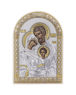 Св. Семейство, икона арочная, пластик белый 80х115