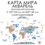 Стикеры КАРТА МИРА АКВАРЕЛЬ