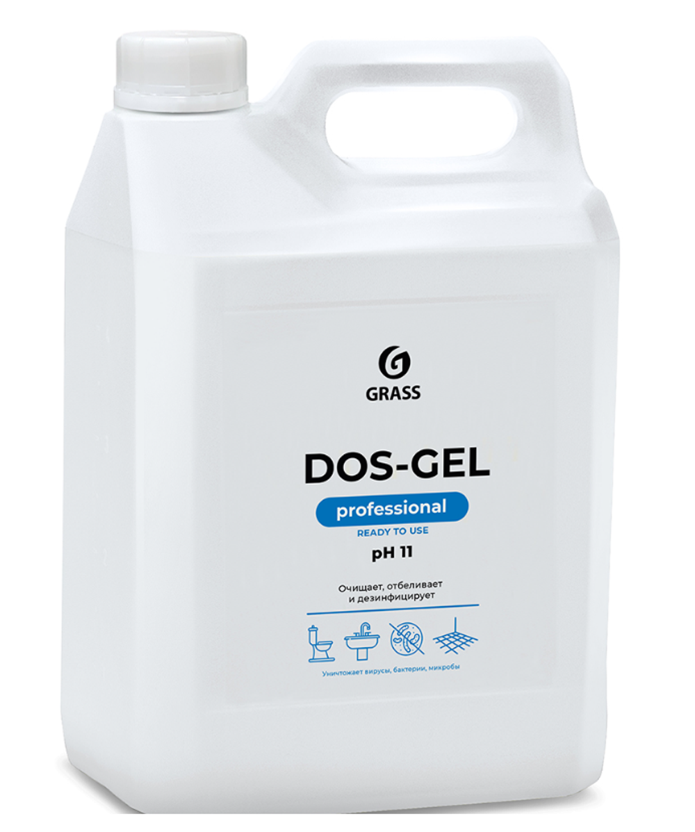 Чистящее средство для сантехники Grass Dos-gel, дезинфицирующее, щелочное, 5,3 кг