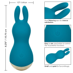 Бирюзовый мини-вибромассажер #AmazeMe с ушками - 10,75 см. (Цвет: бирюзовый)