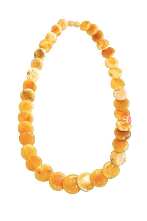 Стильные бусы змейка из крупного пейзажного янтаря (7124)