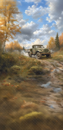 Автомобиль 9-е Мая - №3- фон неопреновый