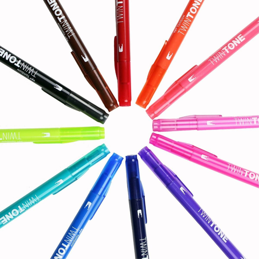 Tombow TwinTone 12 Color Bright Set