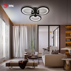 Светильник потолочный светодиодный ЭРА Модерн Odry CLL-1-46W 3K-6,5K RC BK с ДУ черный
