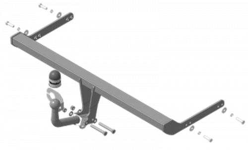 Фаркоп Motodor SKODA Rapid 2012-2020, 2020-н.в., VW Polo 2020-2022 (оцинк. Шар) арт.92301-A