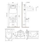 Инсталляция с клавишей с подвесным унитазом AM.PM Like IS90201.801900