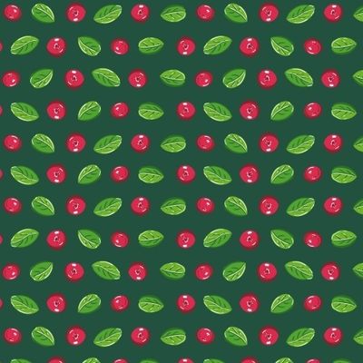 Брусника, Северная ягода на зелёном фоне