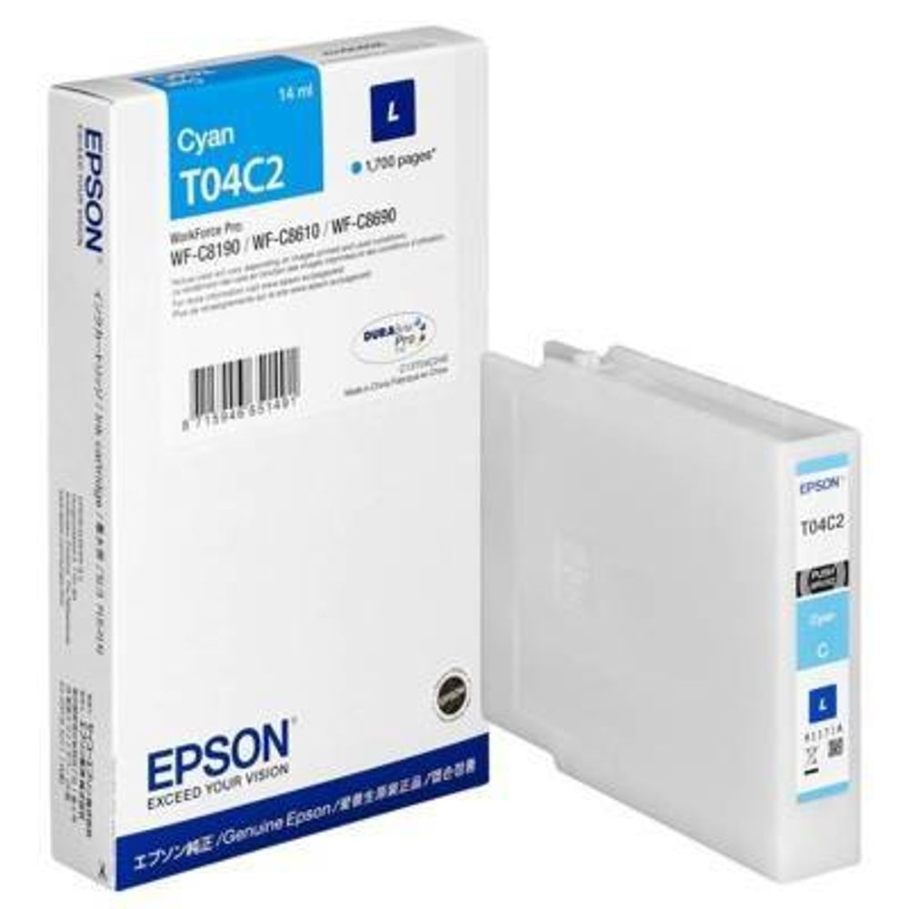 Картридж EPSON T04C  голубой для WF-C8190DW/WF-C8690DWF