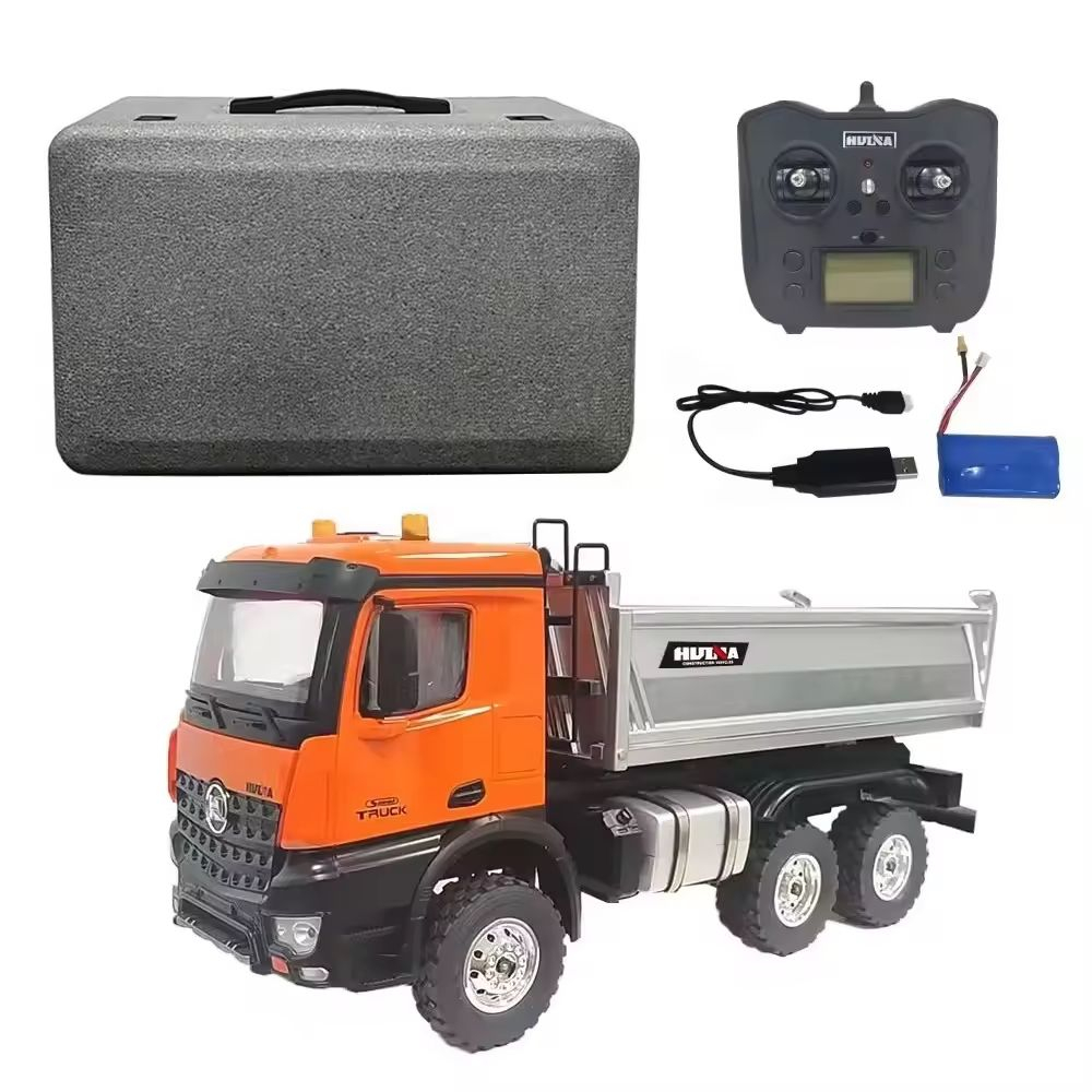 Радиоуправляемый самосвал HUINA HN1598 масштаб 1/14 , 2,4 ГГц , 6WD, 14-канальная радиоуправляемая модель самосвала , металл , новинка 2024г